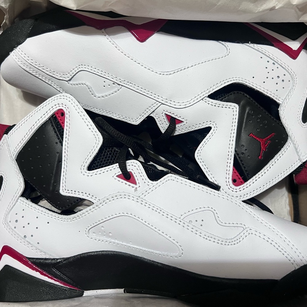 Jordan Kids White and Black Sneakers with Pink Highlights